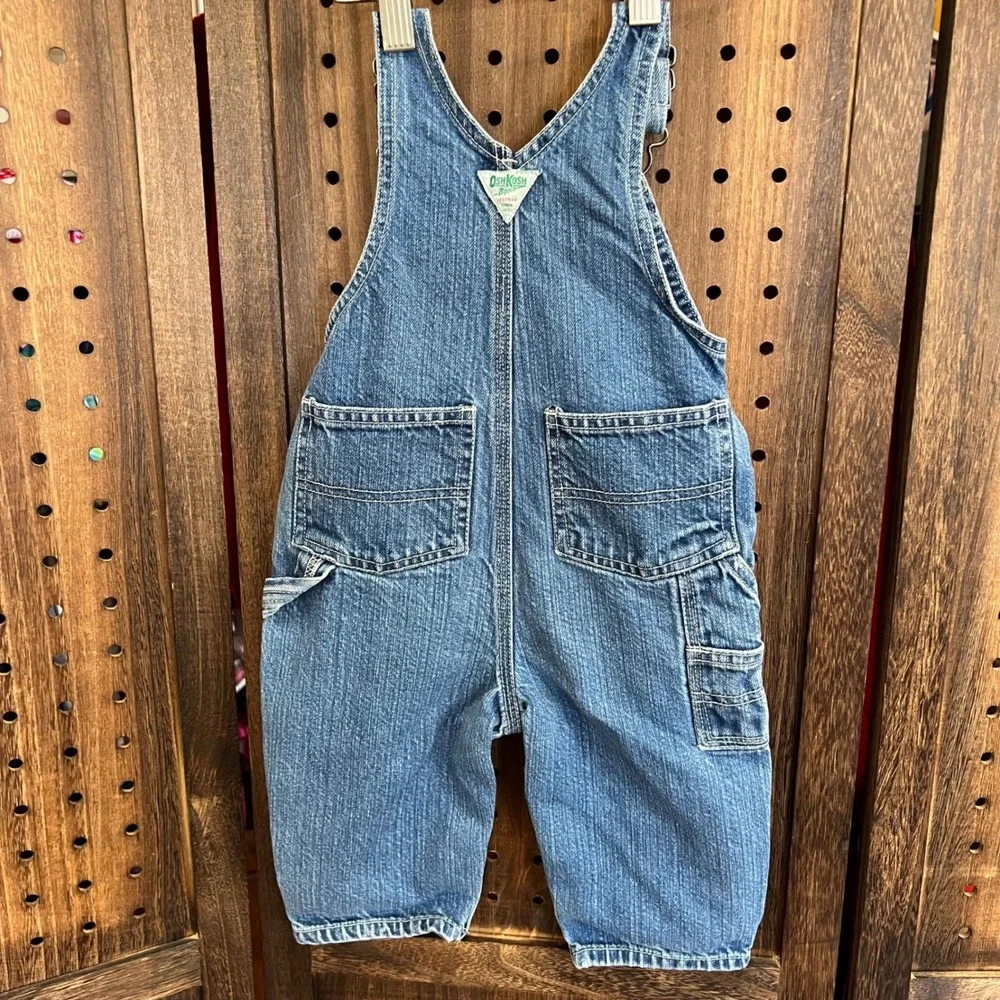 Oshkosh B'Gosh Blue Jean Overalls Size 12 Months VTG 90s Y2k